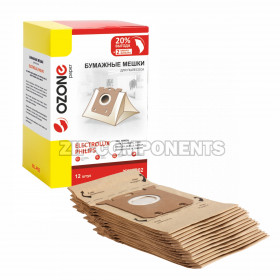 Мешки-пылесборники бумажные 12шт + 2 микрофильтра Electrolux, Quelle, Satrap Ozone XXL-P02